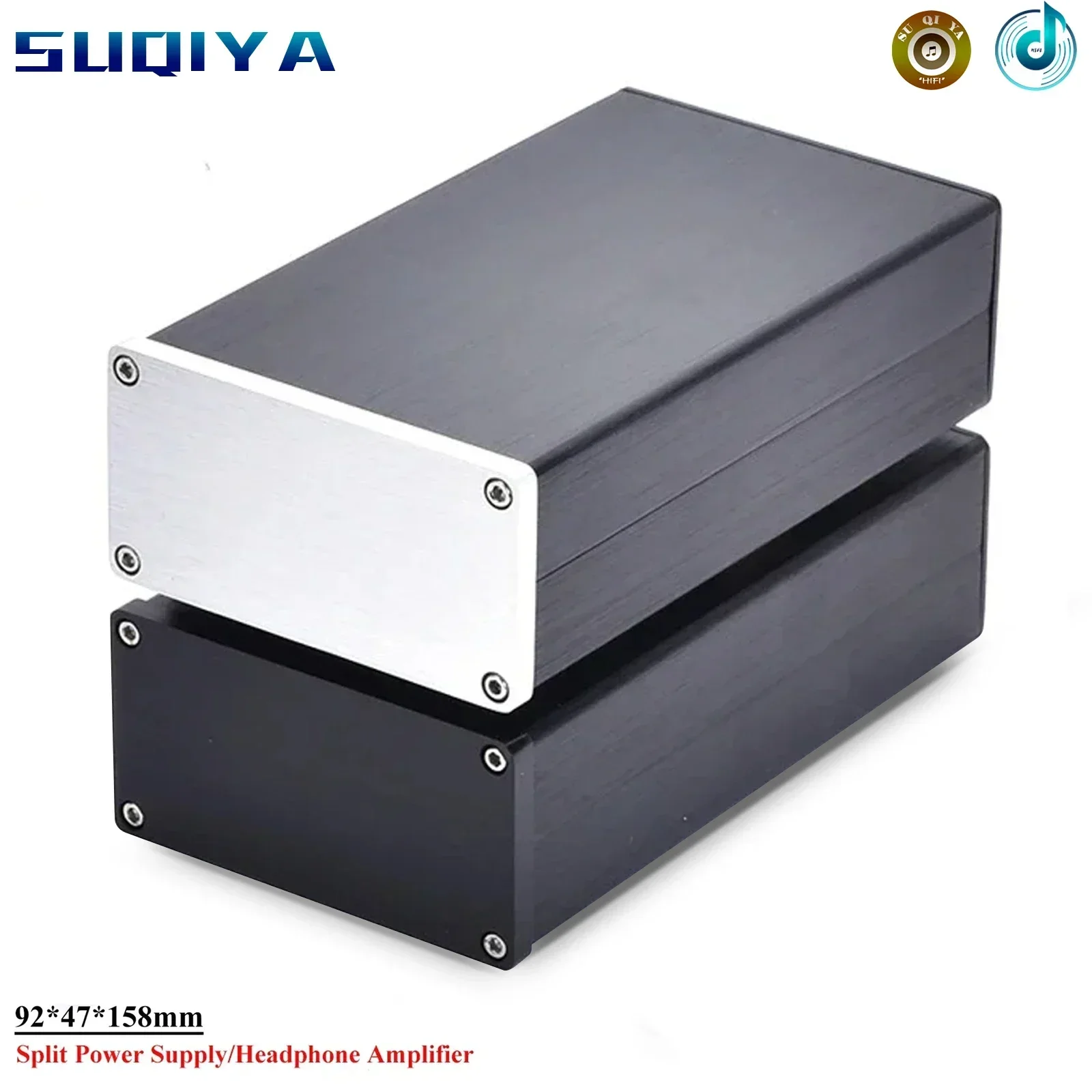 92*47*158mm todo em alumínio mini amplificador de fone de ouvido caso gabinete de energia dividida diy acessórios de áudio