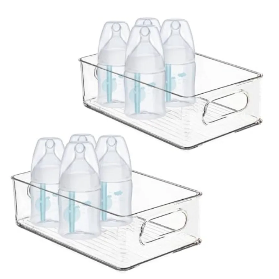 

Baby Bottle Organizer, Plastic Storage Center for Baby Bottles and Food Jars, Portable Nursery Storage Plastic Baby Organizer,