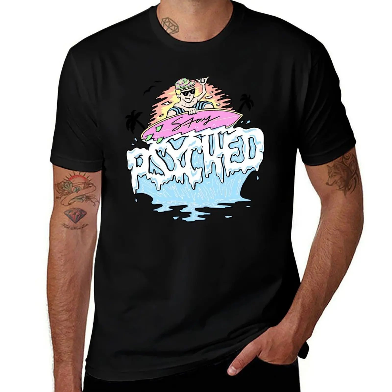 Jamie O'Brien Merch Stay Psyched Surfer T-Shirt t shirt personalised T-Shirt