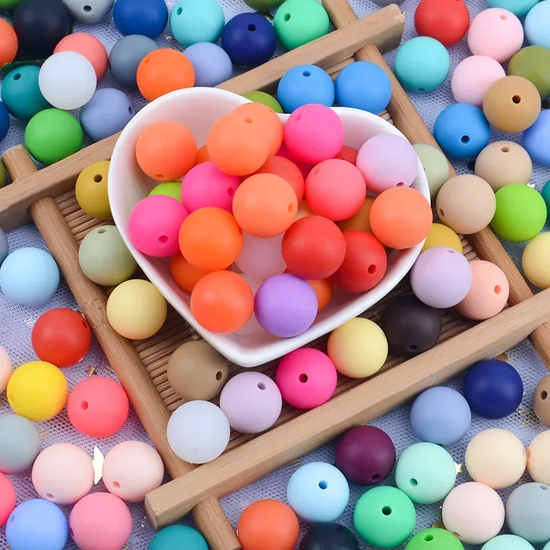 20pcs Silicone Beads 12MM Round BPA Free Baby Teething Chew Toys for Jewelry Pendant Necklaces Bracelet Making Accessory