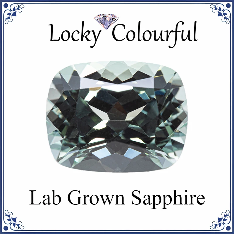 

Lab Grown Sapphire Green Color Cushion Shape Charms Beads VVS1 for DIY Jewelry Making Ring Materials Selectable AGL Certificate