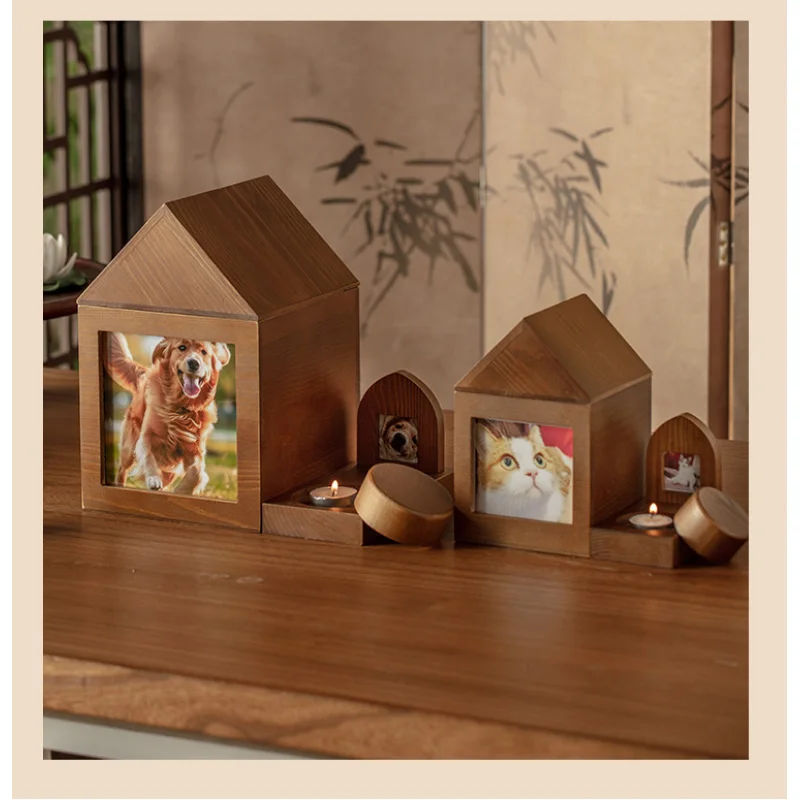

Pet memorial jars for cremating cats and dogs, making urns, coffins, ceramic funeral items, wooden photo frames.