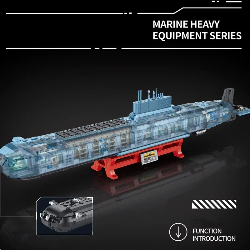 기술 유형 941 핵 잠수함 우주선 빌딩 블록, 그림 포함 4474PCS 모델 키트 세트 성인 어린이를 위한 선물 세트