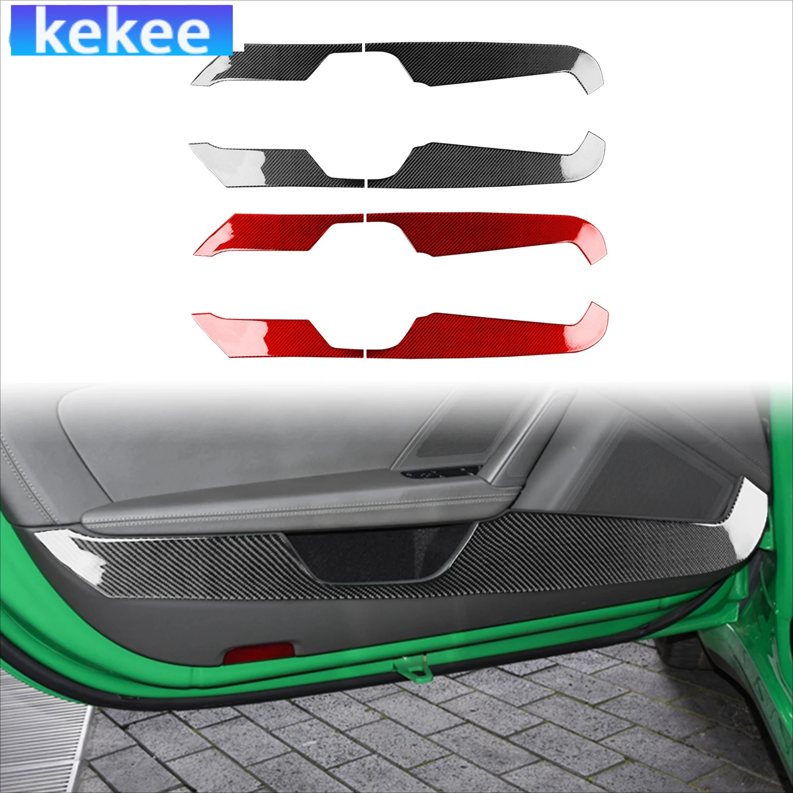 

For Porsche 992 911 2019-2024 Carbon Fiber Door Storage Decorative Panel Interior Car Accessories Soft Cover Tuning Sticker Trim