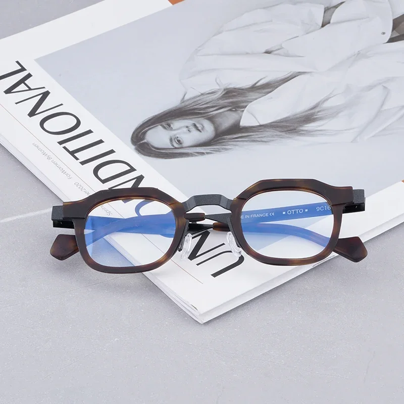 

Brand JAPANESE Style Polygon Eyeglasses Frames Men Myopia Glasses Women Designer Brand Retro Glasses for Men 일본안경테