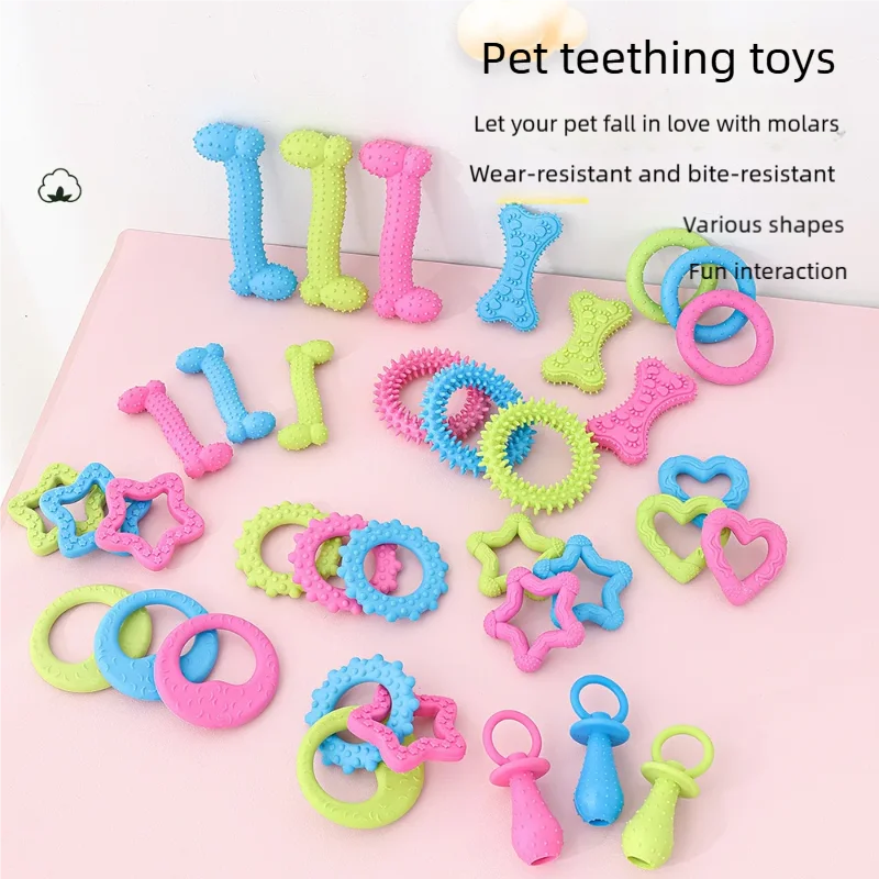 Juguetes para mascotas para perros pequeños, juguete de goma resistente a mordeduras, juguete para limpiar los dientes, juguetes de entrenamiento para masticar, suministros para mascotas, cachorros