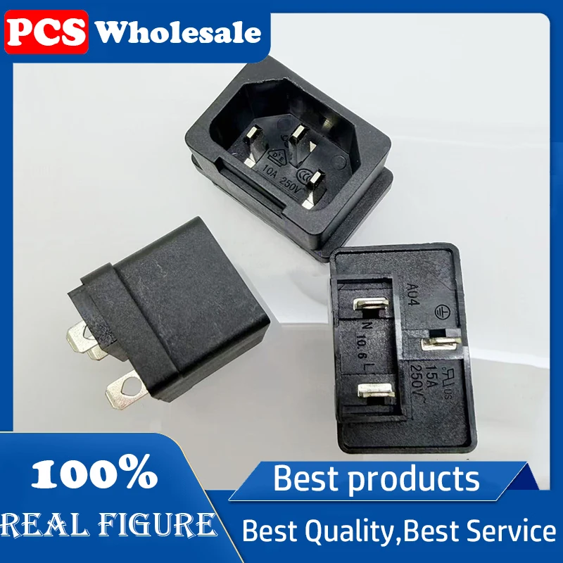 AC power plug, star-shaped socket, DB-14-1D male socket, certified eco-friendly socket, 10A/15A 250V, embedded C14 male socket