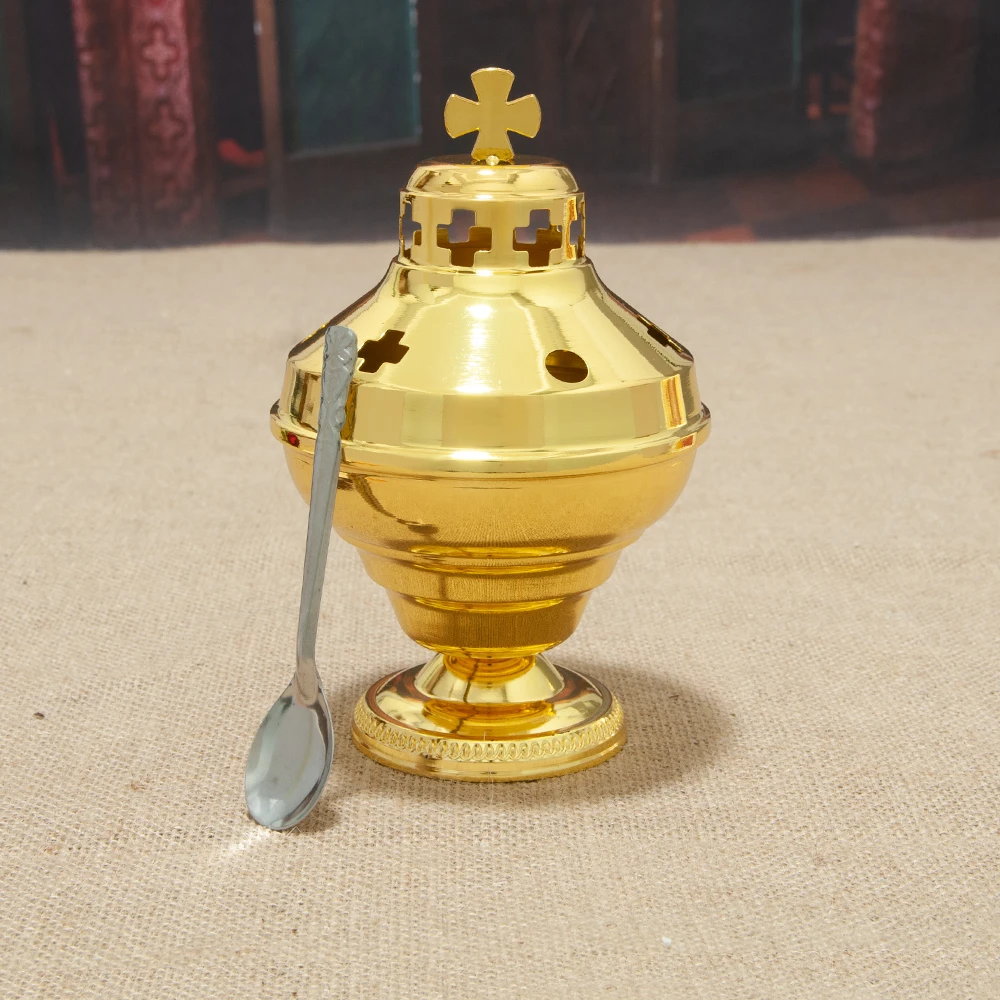 HTISOK Authentic Orthodox Church Mass Supplies with Greek Style Incense Burners Combining Classic and Eastern Elements.