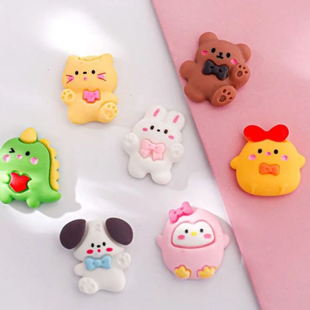 10PCS 3D Animal Animal Resin Flatback Decorations Ice cream Kawaii Resin Charms Embellishments Lollipop Cartoon Flat Back Resin