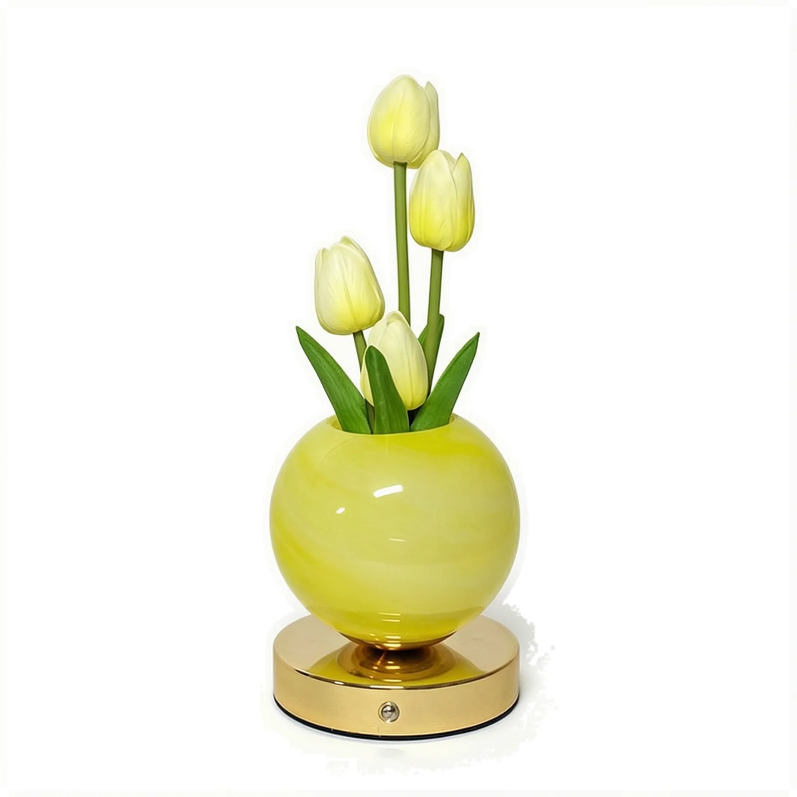 Flower Lamp With Lifelike Petals Creating Warm Illumination Brightening Up Bookshelf Space Light