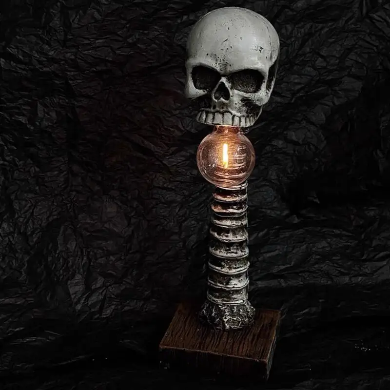 ハロウィンオーナメントスカルテーブルランプホラースケルトン3d像デスクライト怖いハロウィン雰囲気小道具パーティーホームデコレーション