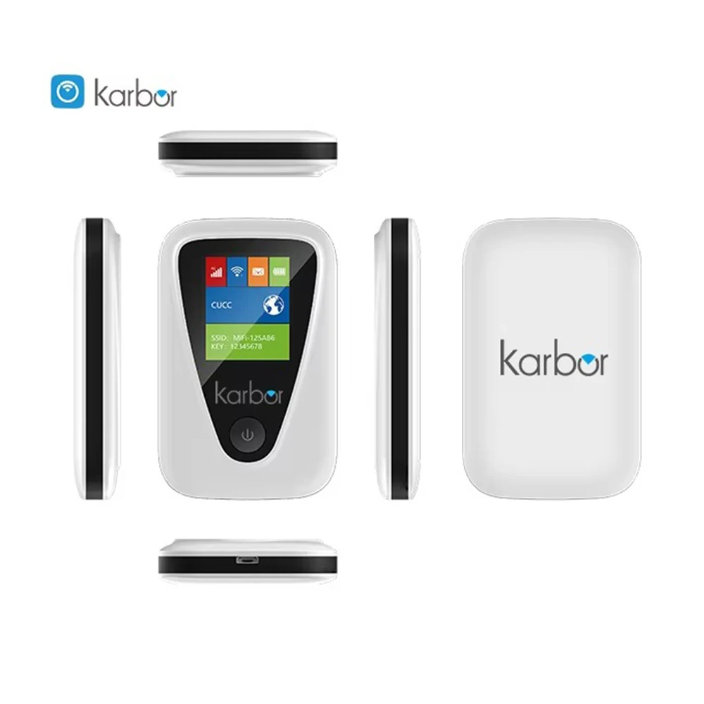 MIFI Karbor Travel 4G LTE ポータブルホットスポット MiFi 300Mbps 4G モバイルWi-Fiルーター 3000mAh パワーバンク付き 4G Wi-Fiルーター ポケット
