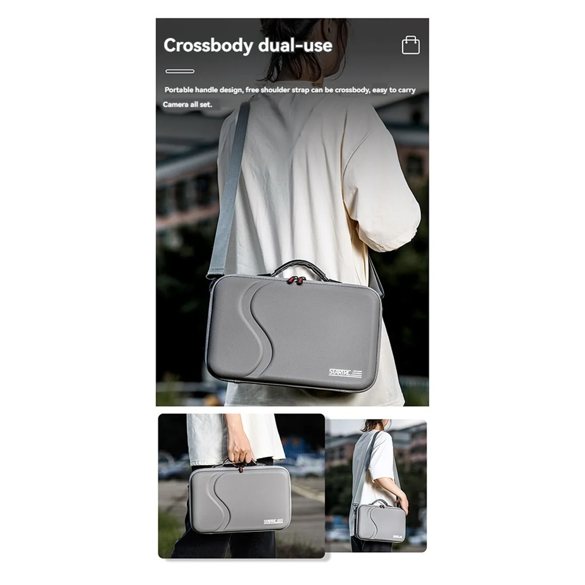 Carrying Case for X4 Sport Camera Accessories Storage Case PU Travel Portable Shoulder Bag Handbag