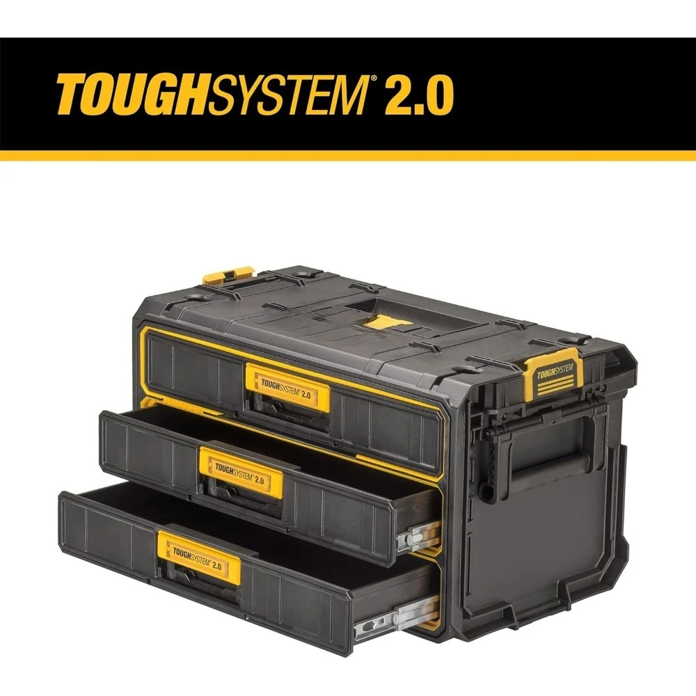 3 Drawer Tool Organizer and Storage Unit Portable Tool Box with Lockable Wheels