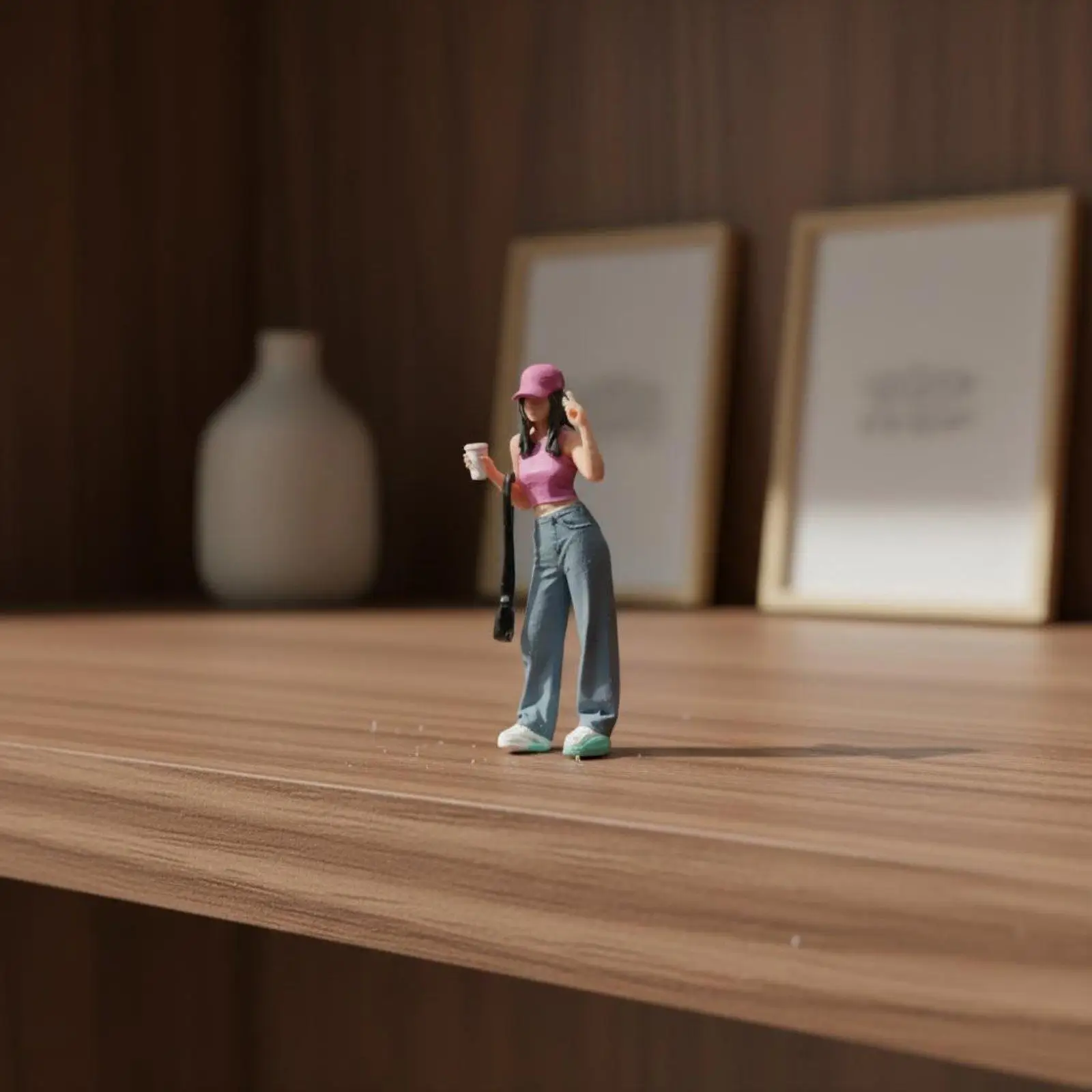 Miniature Figurine Doll Realistic Resin People Model Handcrafted Art Figure for Desk Diorama Collection