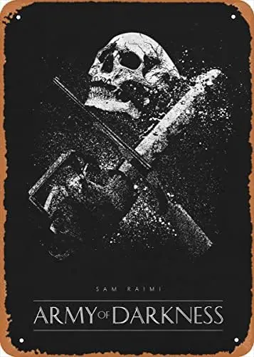 Muecddoa Movie Poster Retro Metal Sign Army of Darkness Classic Movie Posters Wall Art Wall Art Decor Sign - 12 x 8 inch