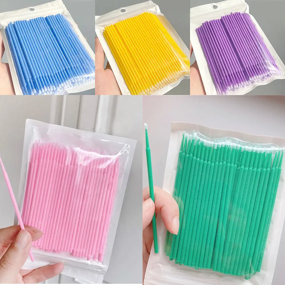 100-400pcs Cotton Swab for Precise Application Lipstick Cosmetic Accessories Micro Eyelash Applicators Brushes Disposable Makeup