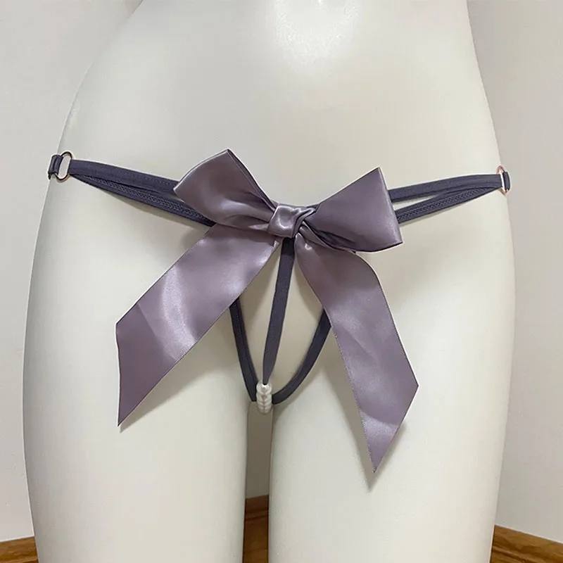 Simple Sexy Women\'s Thong, Bow And Pearl Design Sexy Underwear, Stimulating Sexy, Uniform Underwear