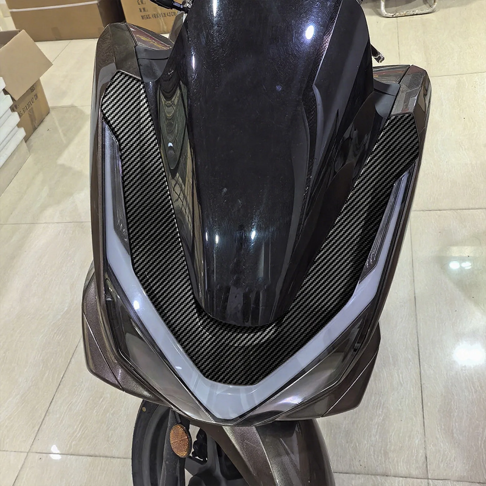 غطاء ديكور أمامي للدراجة النارية من ألياف الكربون لملحقات Honda PCX160 واقي تمديد هدية