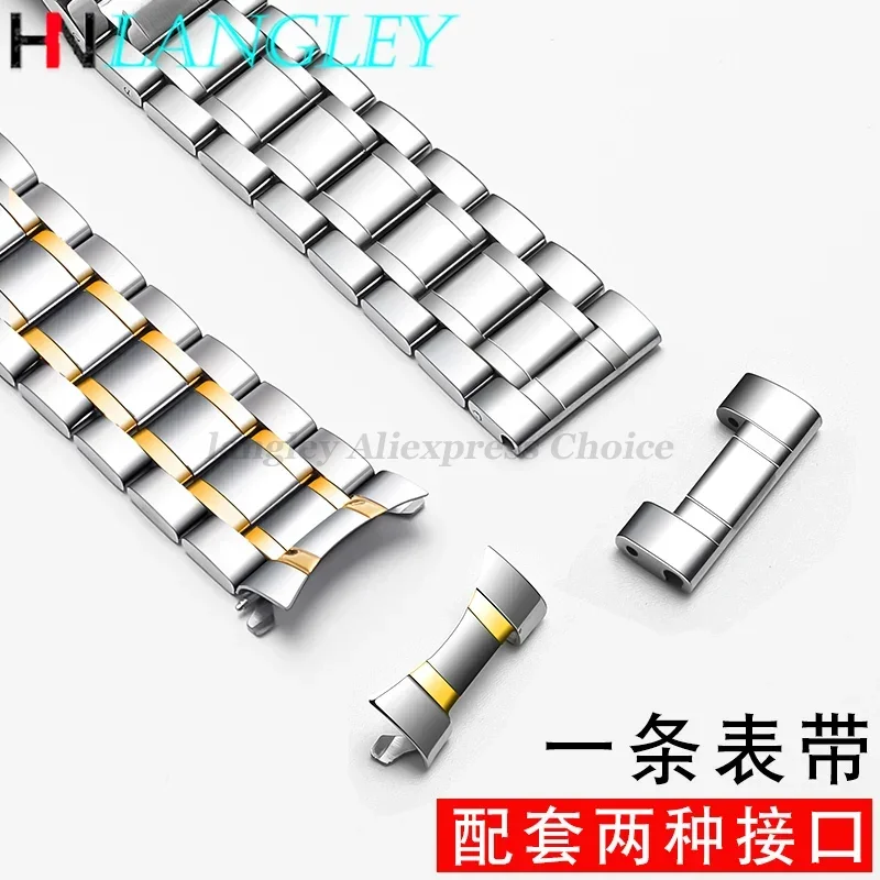 Watch Band For LONGINES WatchBand Stainless Steel Bracelet Original Master Crescent 12/13/14/15/16/17/18/19/20/21/22/24mm Strap