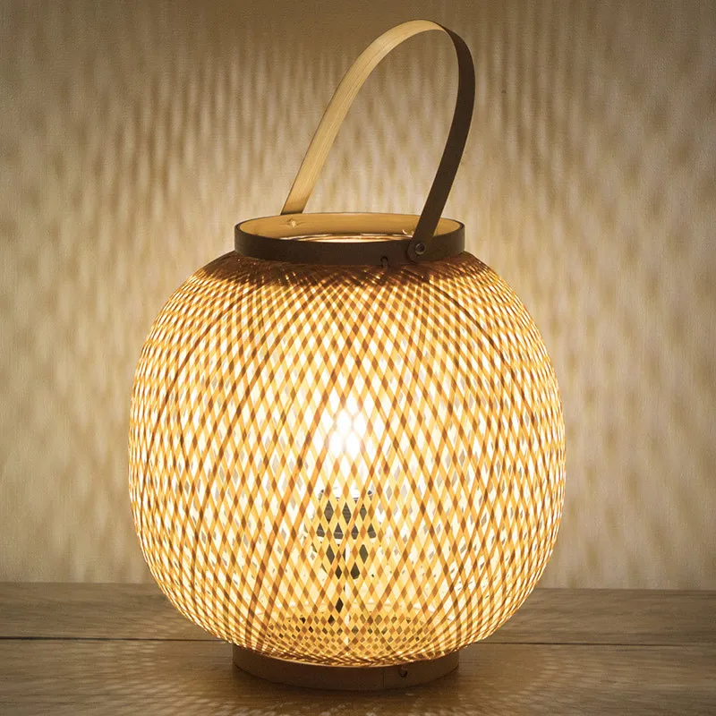 Vietnam Handmade Bamboo Artwork Bamboo Restaurant Bedroom Balcony Japanese Table Lamp