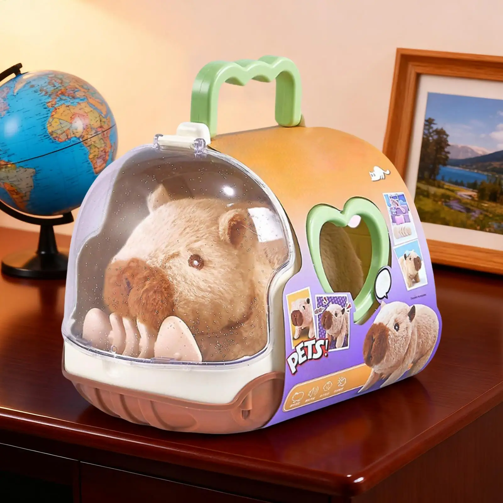 Brinquedos de pelúcia interativos som e luz andando boneca elétrica bonito capivara pelúcia para criança adulto jovem menina menino casa playroom