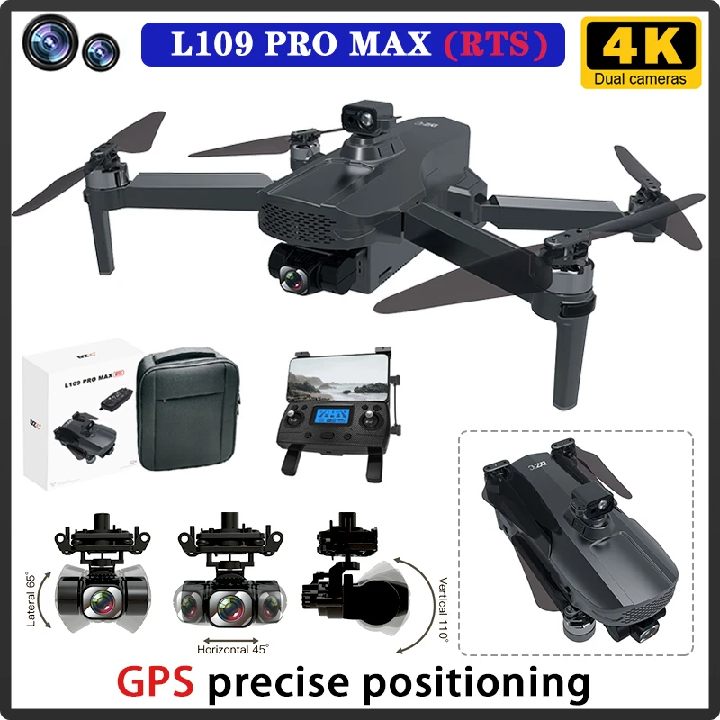 

L109 PRO MAX RTS трехосевая Механическая самостабилизирующаяся головка Дрон лазерный обход препятствий 4K GPS бесщеточный Радиоуправляемый квадрокоптер Дрон