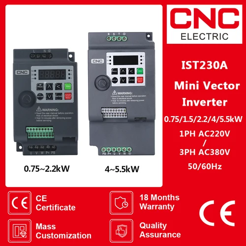 Inversor CNC 0.75KW/1.5KW/2.2KW inversor de frecuencia 3P 220V/380V convertidor de frecuencia de salida unidad de frecuencia Variable IST230A