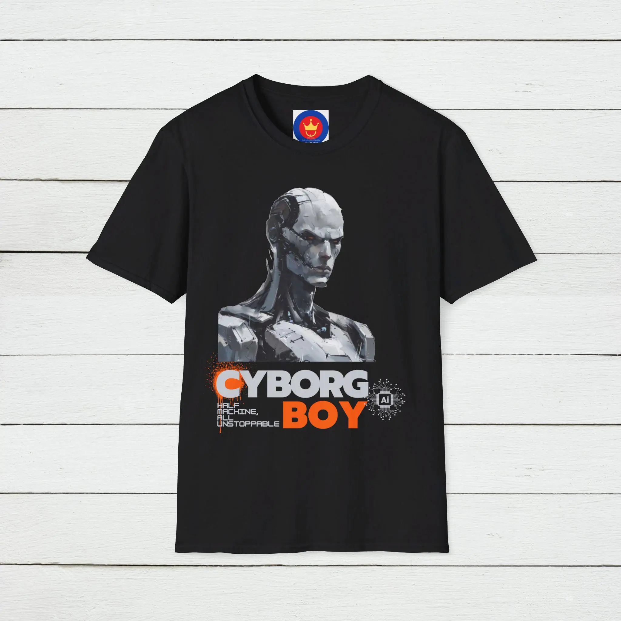 Cyborg Boy T Shirt Futuristic Sci Fi Inspired Apparel Cybernetic Design Tech EnthusiasT Geek Fashion