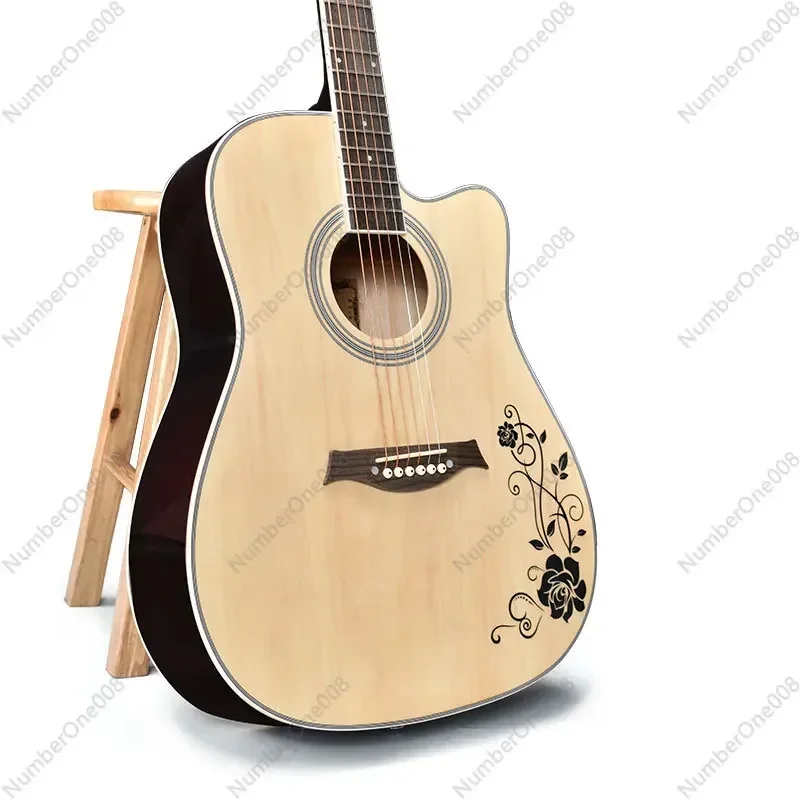 40 Inch 41 Inch Beginner Folk Acoustic Guitar Missing Corners Novice Entry Guitar Jita Instrument Exquisite Tenghua