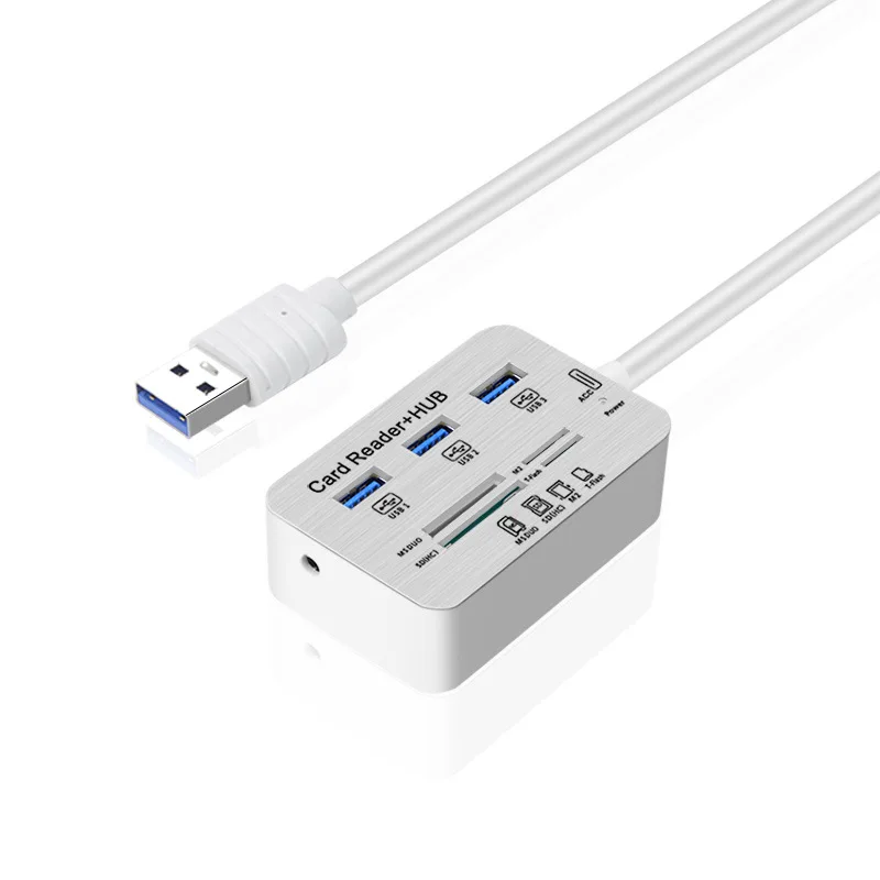 USB3.0 Expander Collector Distributor Adapter High-speed Computer Expansion Dock HUB Multi-function 8 In 1 3USB Plus 4SD Card