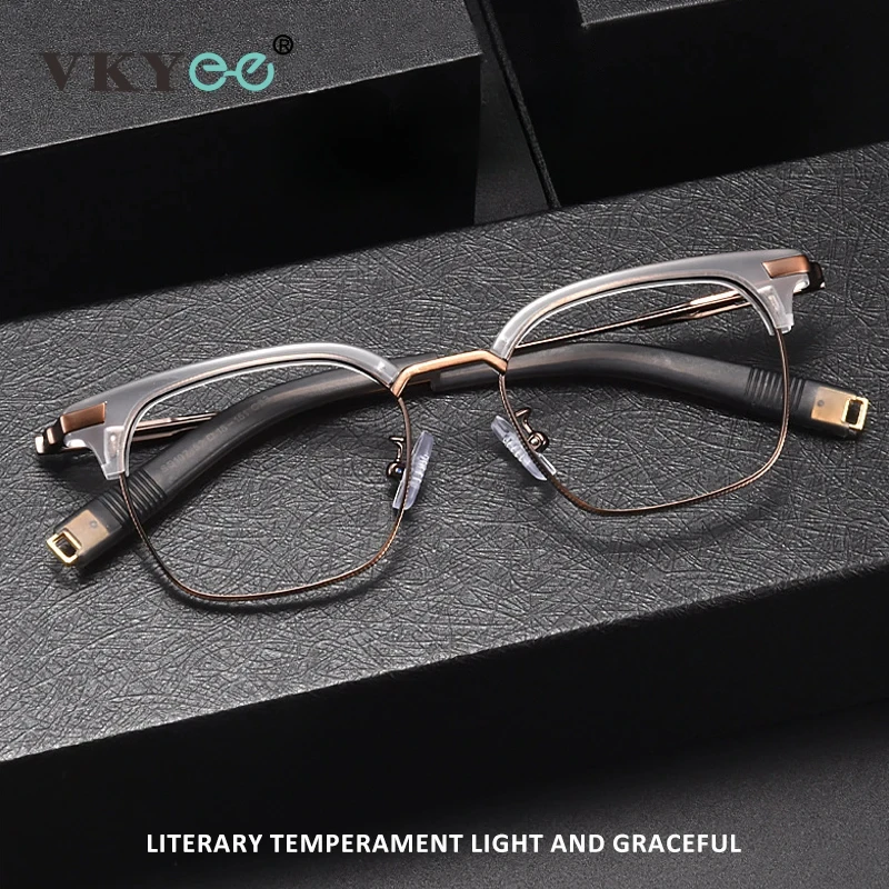 VICKY Fashion New Geometric Design Men\'s Anti-Blue Light Glasses Customizable Prescription Women\'s Reading Glasses SS-107
