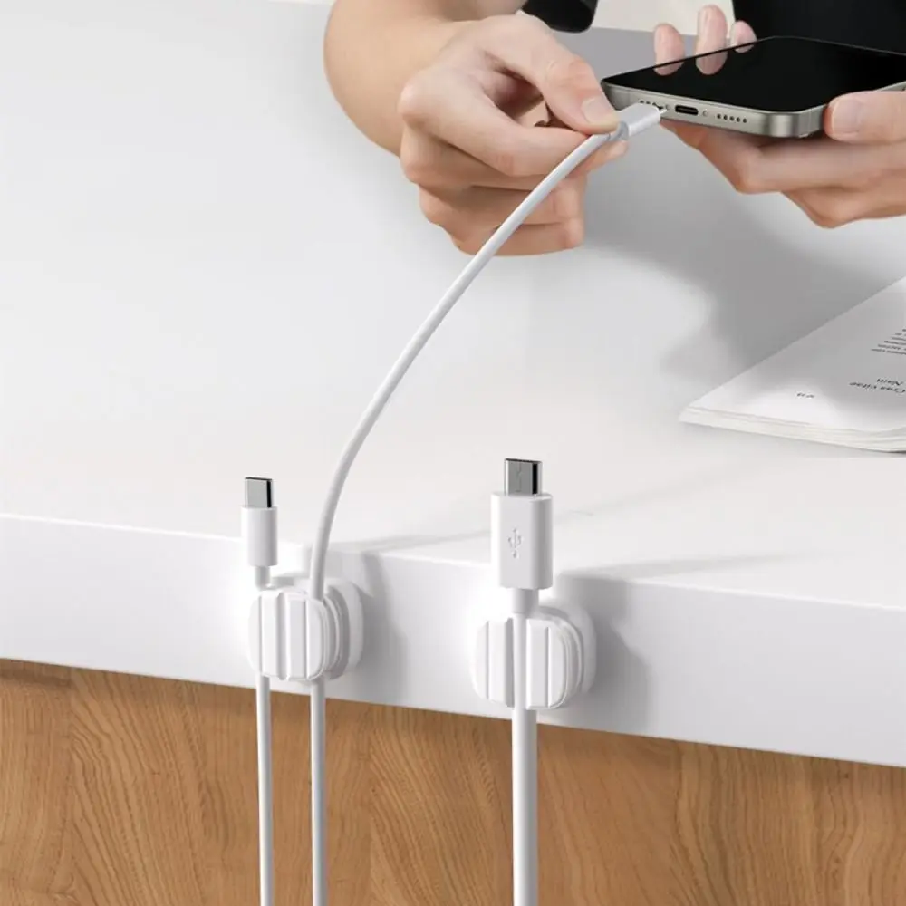 Organizador de Cables autoadhesivo multifuncional, 1/3 piezas, 3 ranuras, soporte para cables de escritorio, gestión ordenada, enrollador de cables de datos USB