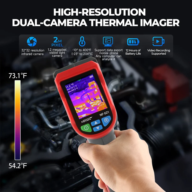 NOYAFA NF-521 profesjonalny kamera termowizyjna-20 ~ 400 ° C kamera termowizyjna kamera termowizyjna ręczny do inspekcji domu