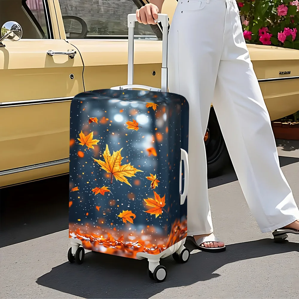 1PC Autumn Maple Leaf Print Luggage Cover. Fits suitcases from 18 to 32 inches; effectively protects your luggage.