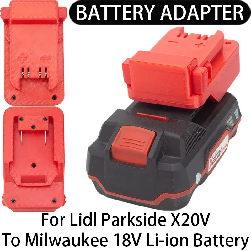 

Battery Adapter/Converter for Milwaukee 18V Li-ion tools to Lidl Parkside X20V Li-ion battery adapter power tool accessories