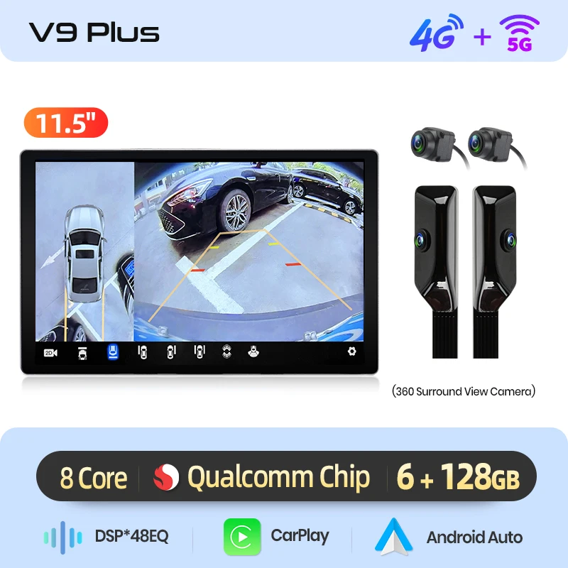 Junsun Android Auto autoradio voor Toyota Aygo Peugeot 108 Citroen C1 2014~2021 Multimedia draadloze CarPlay SWC GPS Navi 360 graden camera