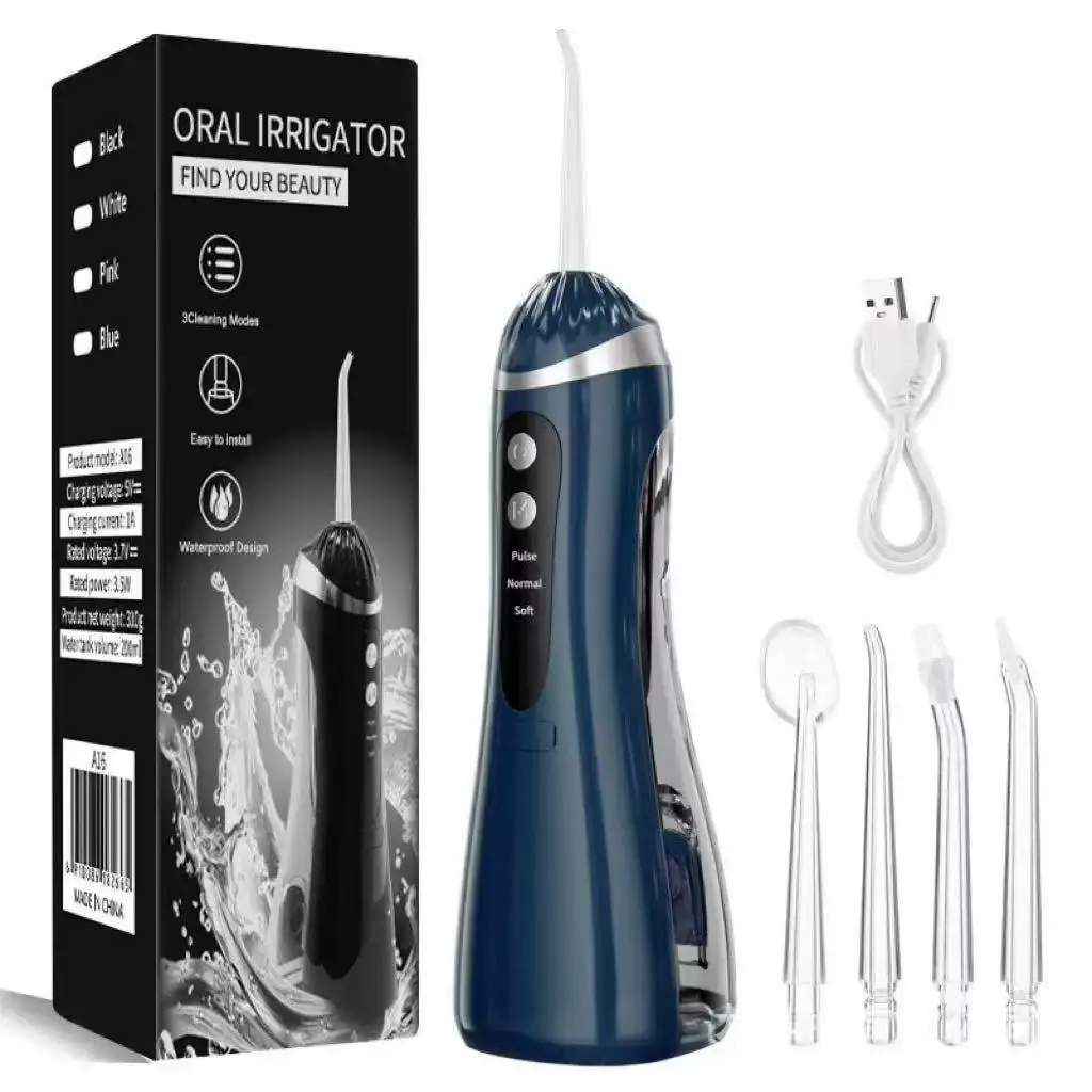 Cordless high-voltage pulse oral irrigator, electric tooth cleaner, portable dental floss dispenser