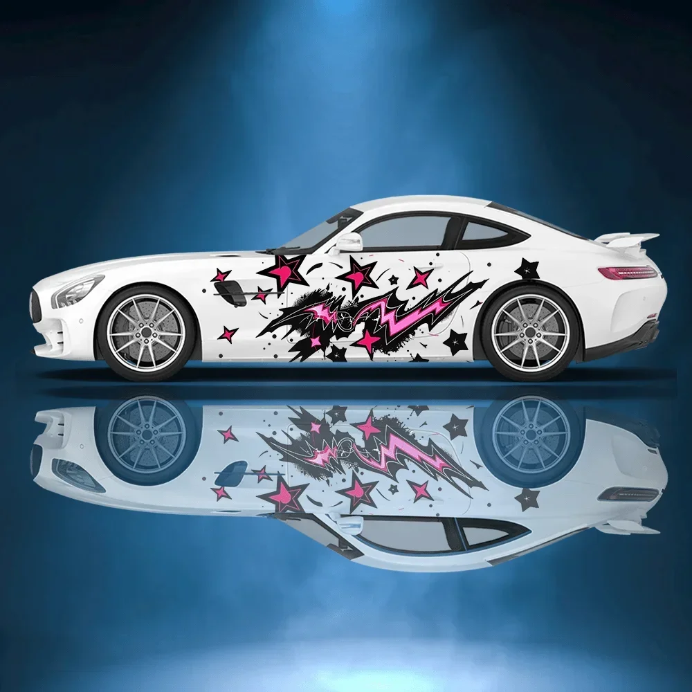 

Субкультурная звезда, молния, автомобильные виниловые наклейки, самоклеящаяся наклейка из ПВХ, подходит для грузовиков, внедорожников, декор, автоаксессуары, подарок