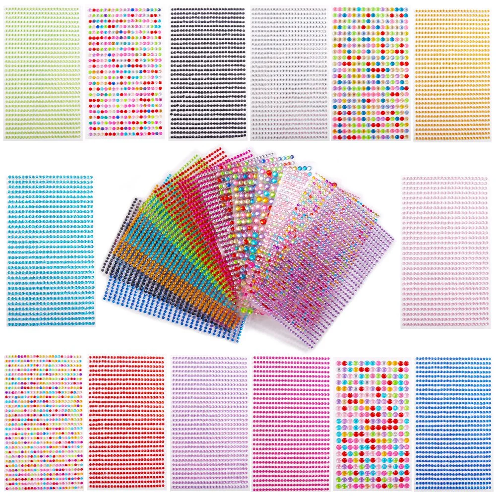 437 Pcs Self Adhesive Round Red Rhinestone Stickers, 4mm Diameter for DIY Crafts and Decoration with No Mess