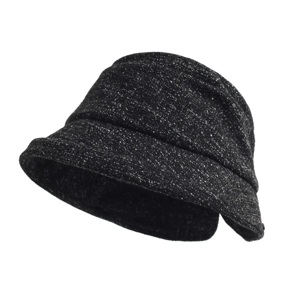 

Fashion Thickened Fisherman Hat Large Bowknot Warm Women Hat Sun Protection Windproof Woolen Bucket Hat Winter