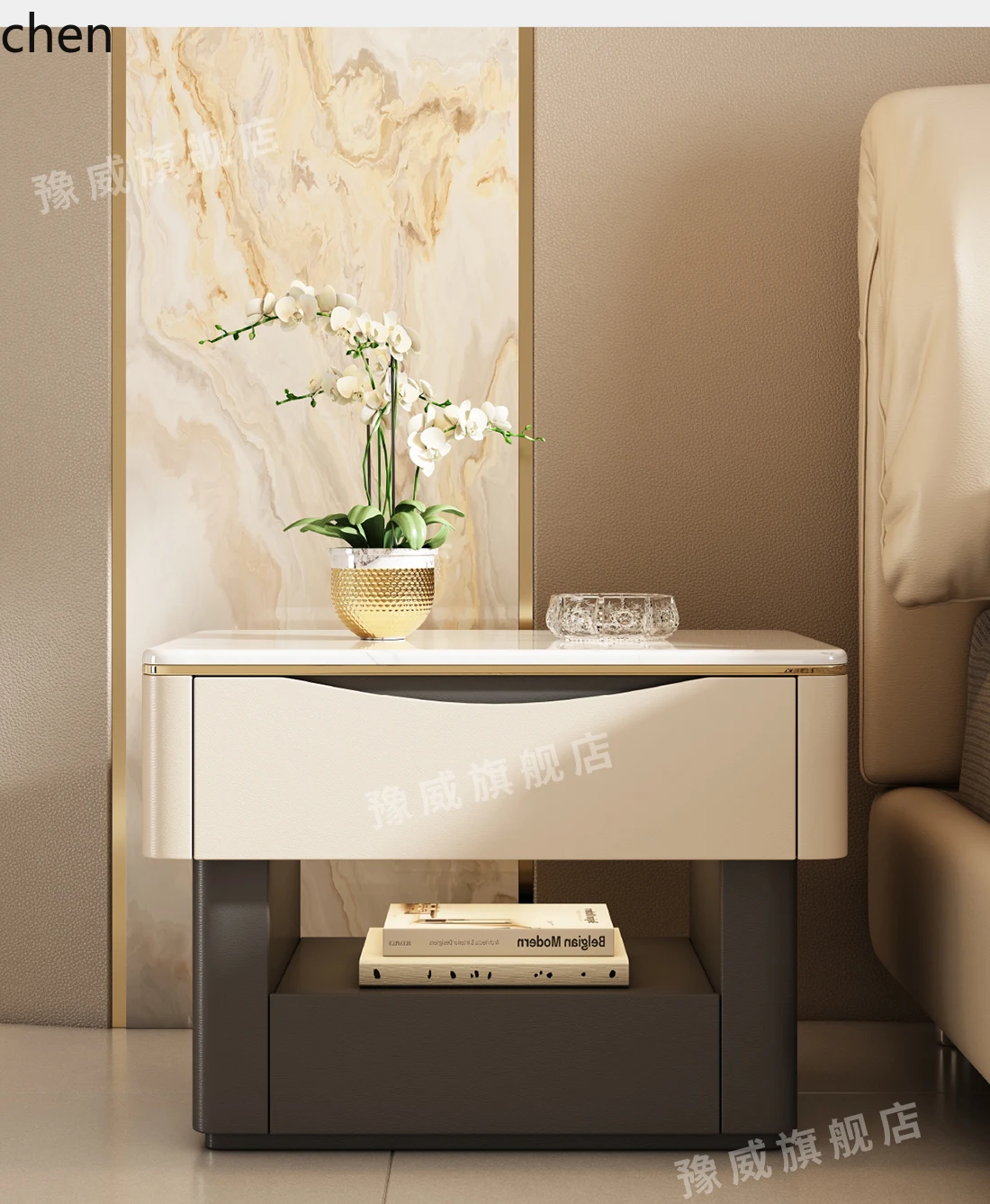 Factory Direct 2026 Top LXC comodino tutto in legno massello di grandi dimensioni leggero di lusso ad alto senso camera da letto