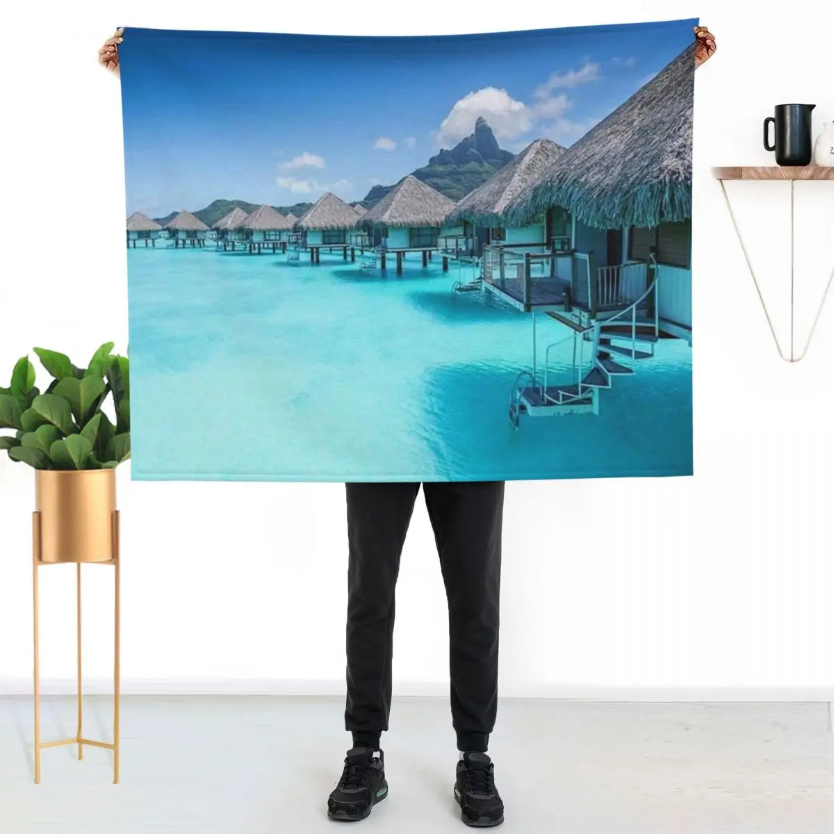 

Bora Bora, French Polynesia Throw Blanket Soft Warm Blanket Gift for Grandparents