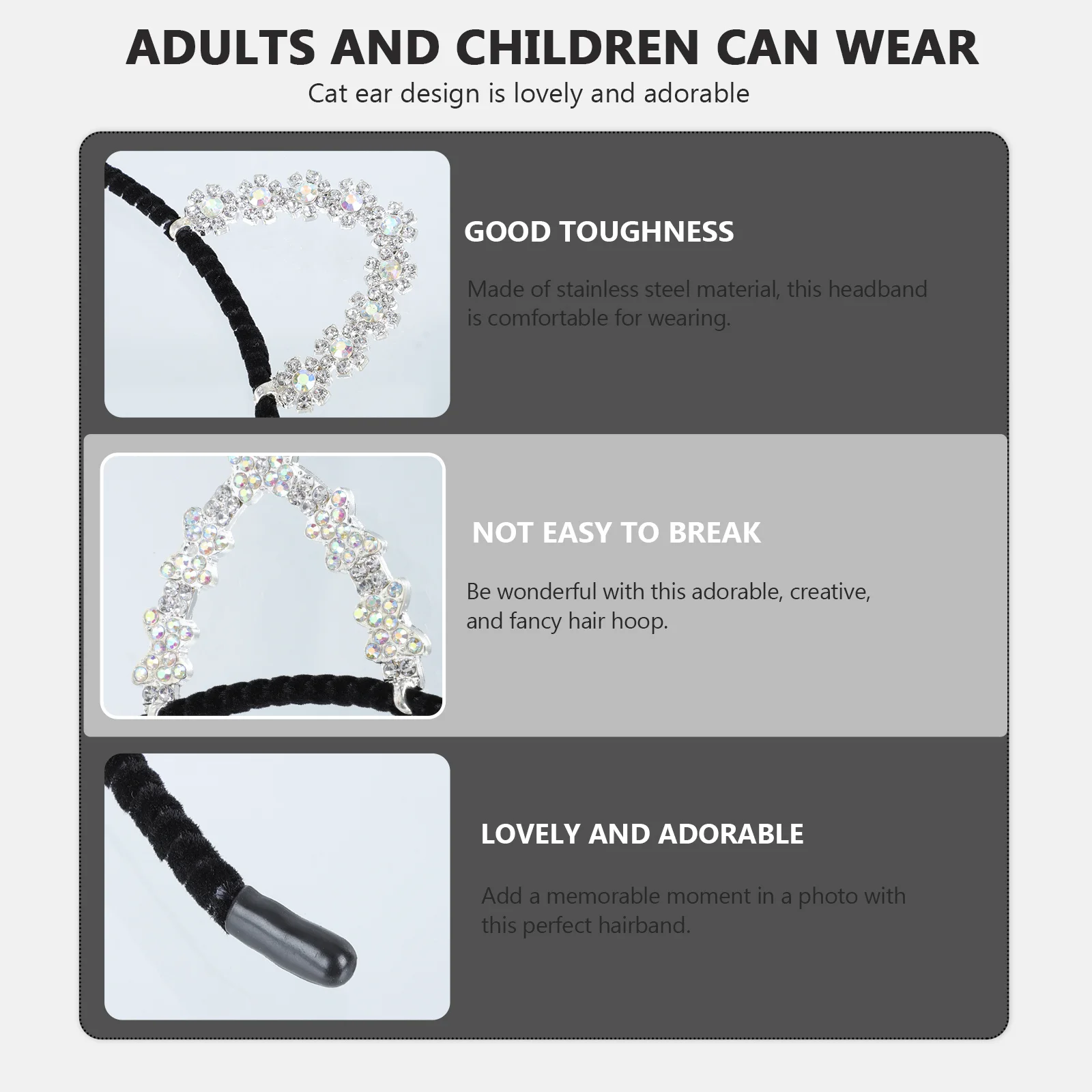 

2 Pcs Cat Ears Headband Cosplay Accessory Accessories for Cat's Hair Hoop Charming Clothing Cute Hairbands Costume