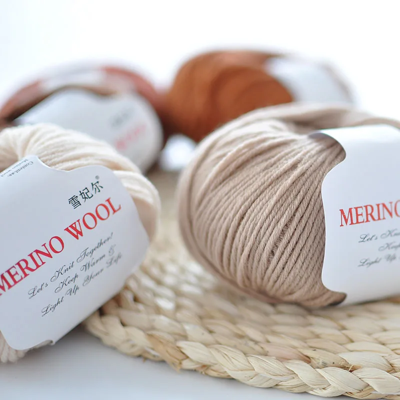 Fil de laine mérinos 100%, 50g/boule, automne/hiver, doux, à rodage moyen, tricoté à la main, écharpe, Crochet, vêtements, 27 couleurs