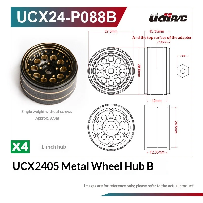 Udirc Ucx2405 Snow Leopard Upgrade Accessories Climbing Car Modification Parts Metal Wheel Hub Car Shell Accessories Set
