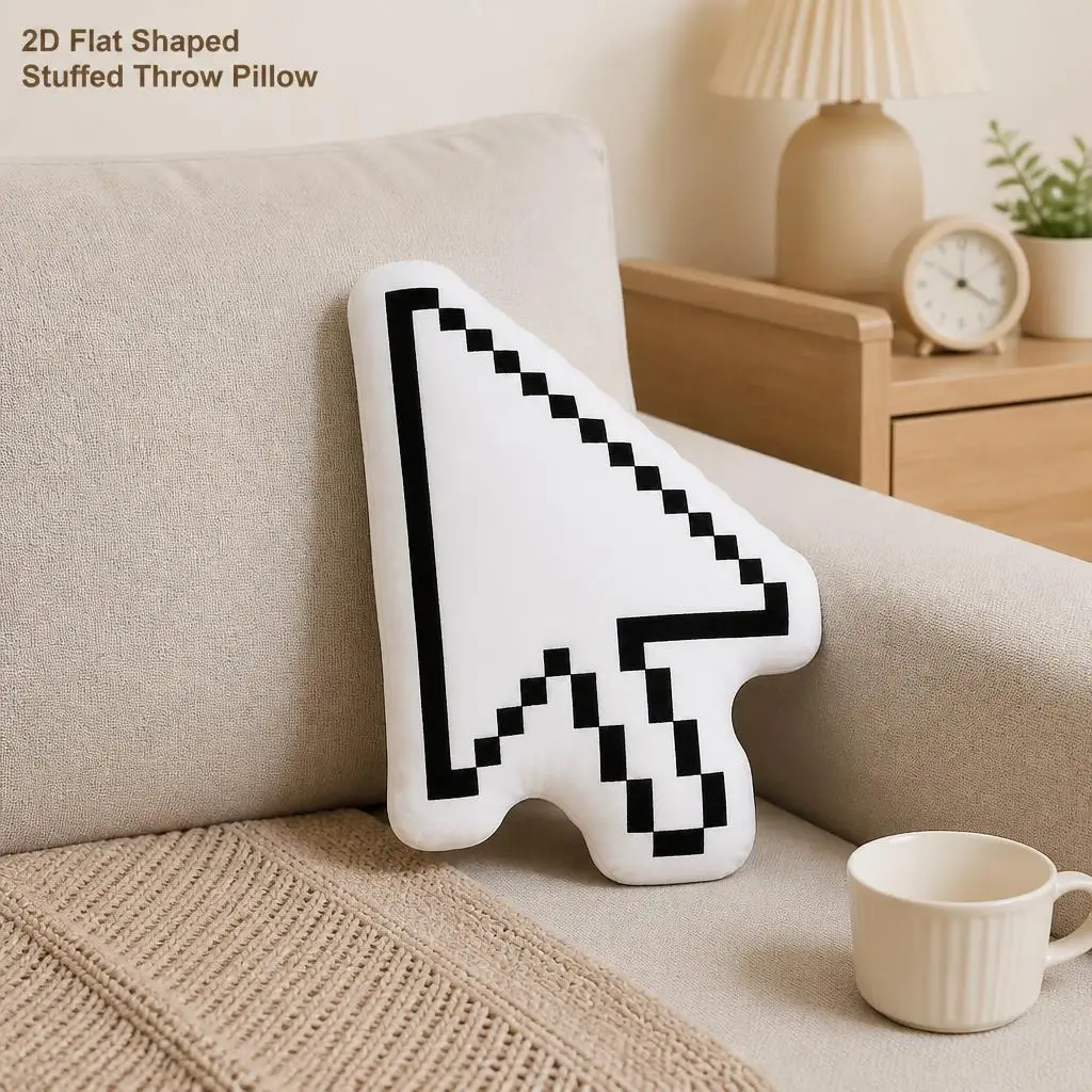 Cursor Arrow Computer Pointer Pixel Plush Pillow Cushion Irregular Stuffed Throw Pillow Home Decor Gift Sofa Bed Home