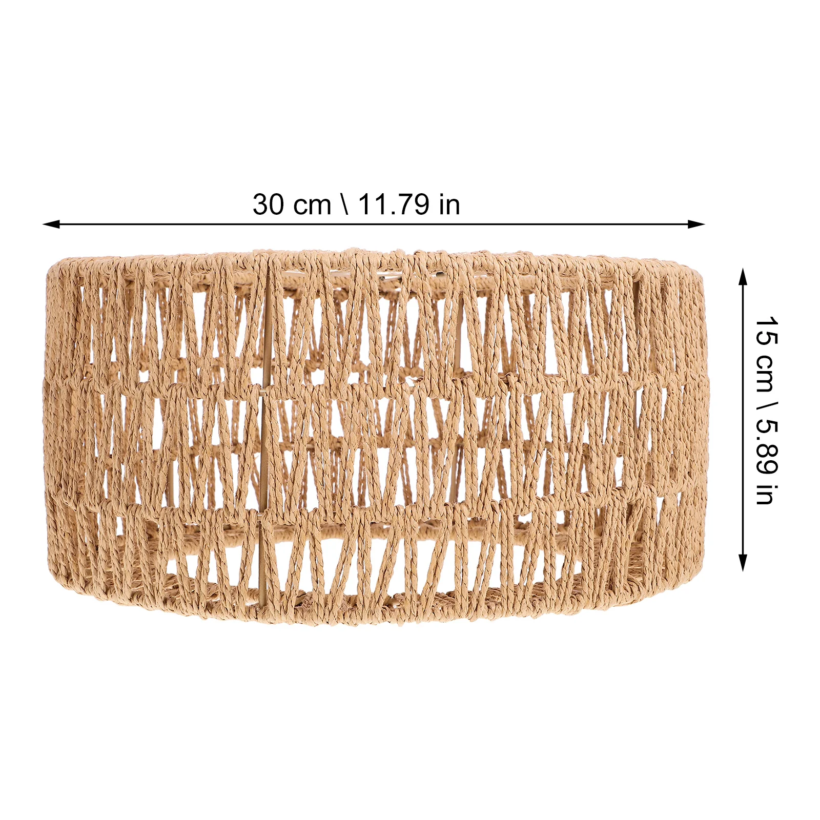 Grass Rope Woven Lampshade for Pendant Lamp Sturdy Structure Smooth Surface Gentle Texture L Size Straw Rope Lampshade