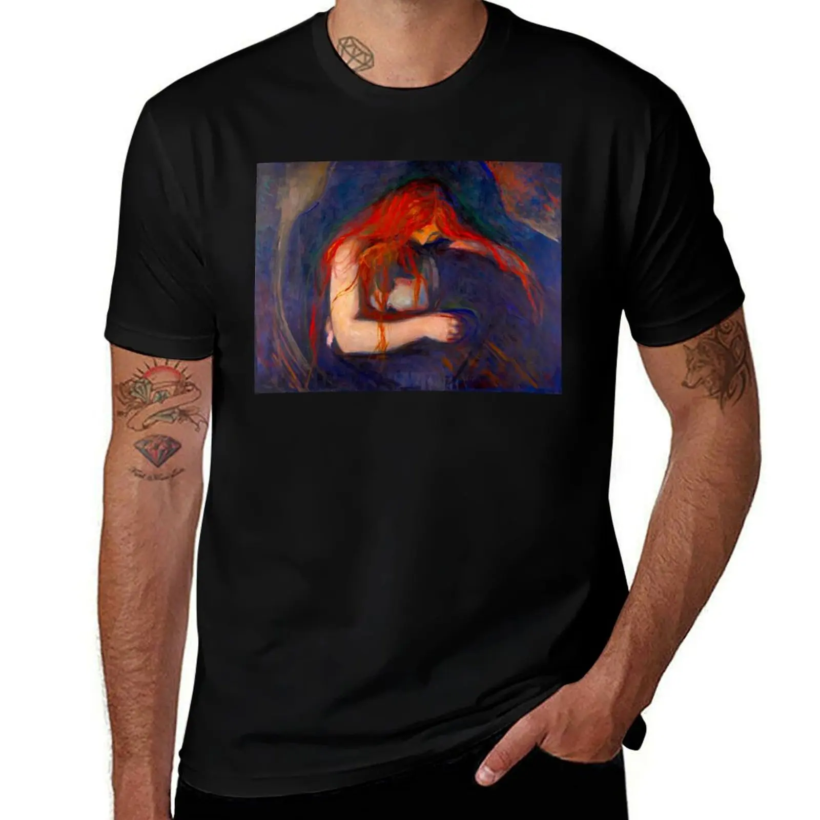 

EDVARD MUNCH - Vampire 1895 T-Shirt for a boy Short sleeve tee plain white t shirts men