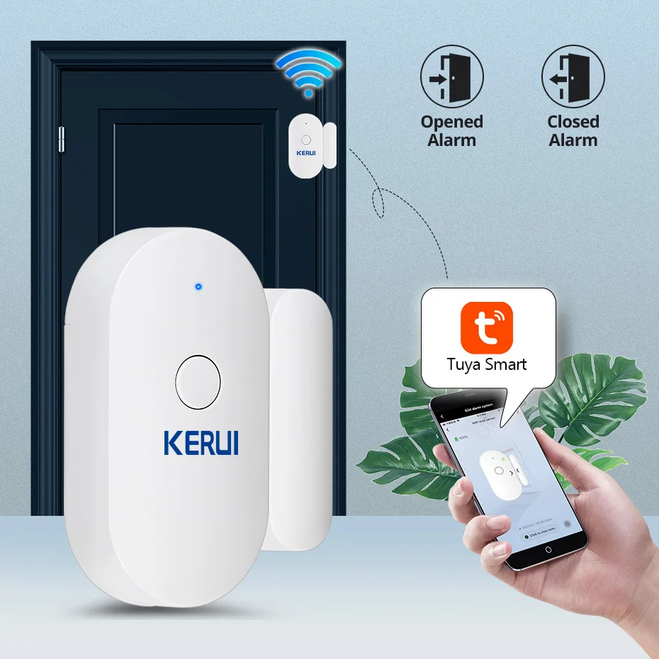 KERUI Tuya APP WiFi Door Sensor Alarm System 120dB Window Sensor Smart Home Burglar Security System